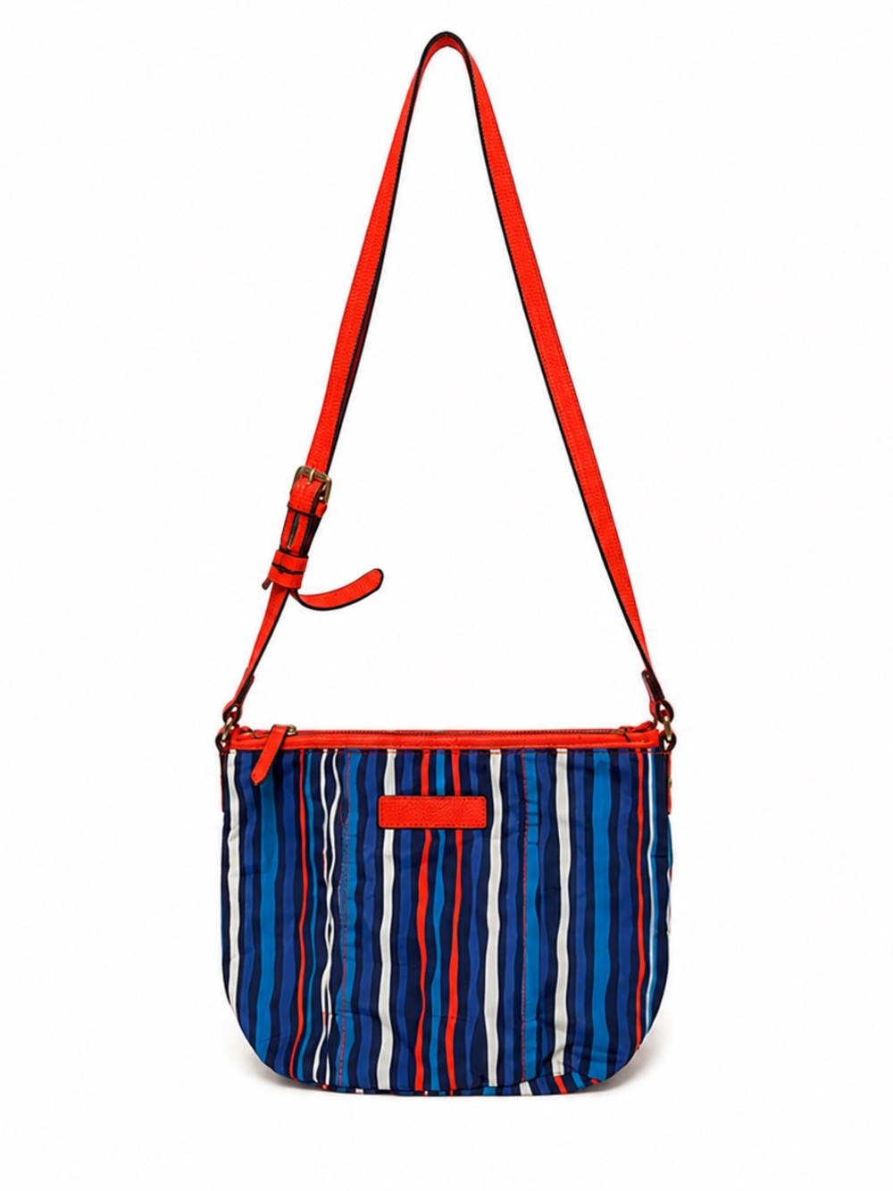 Vera Bradley Lighten Up Striped Crossbody Bag | Blue Red White Adjustable Nylon